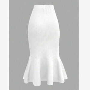 Elegant Midi Fishtail Skirt Business Formal Skirts Ruffle Hem Fishtail Skirt